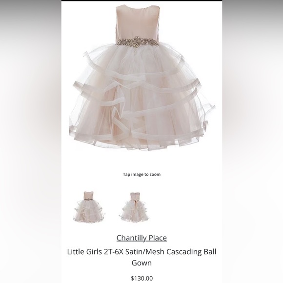 dillards Dresses Toddler Satinmesh Cascading Ball Gown Poshmark